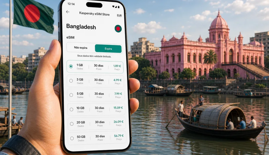eSIM Bangladesh: internet móvel para viajar