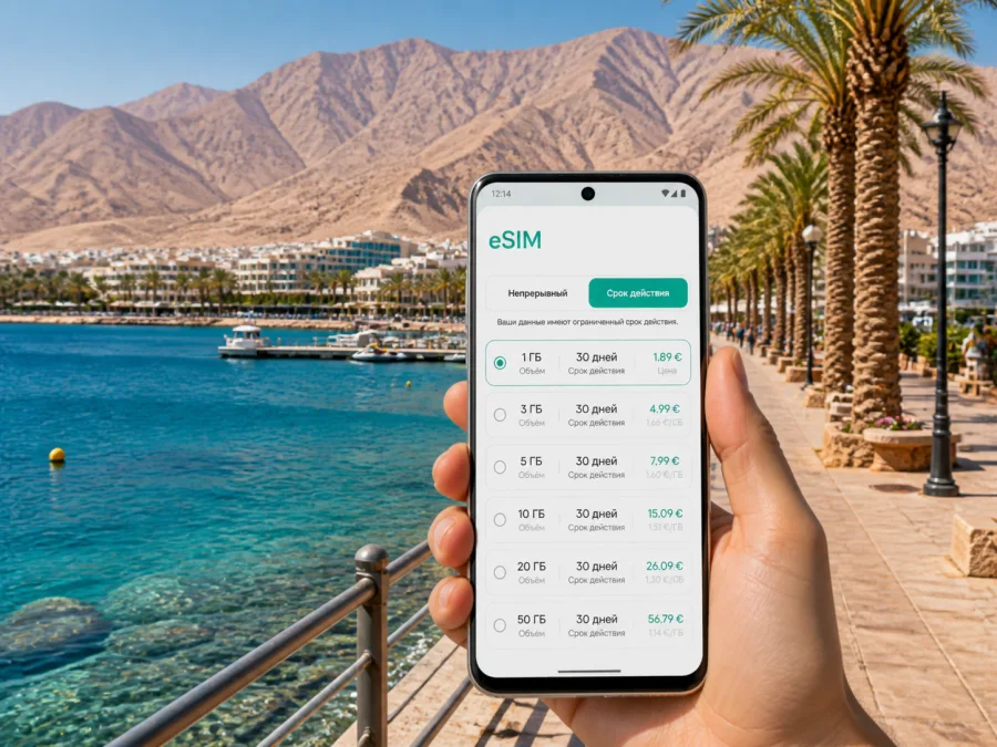 eSIM для Эйлата: интернет и связь в поездке