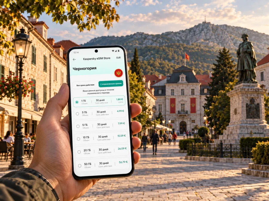 Цетинье: eSIM для интернета и мобильной связи