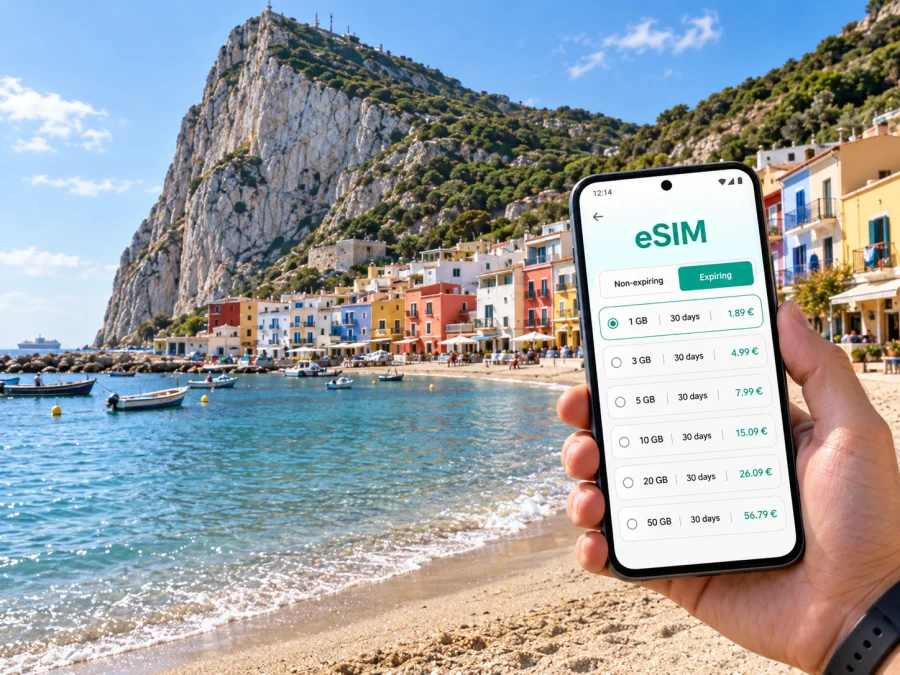 Каталан Бэй: eSIM и мобильный интернет в Гибралтаре