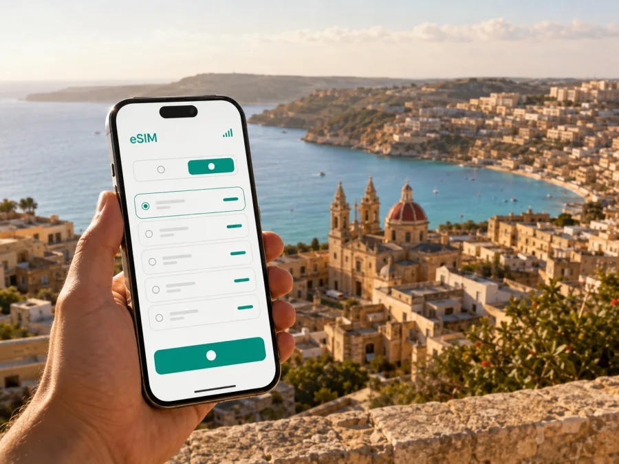 Меллиха: eSIM для мобильного интернета на Мальте