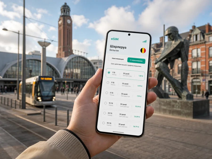 eSIM в Шарлеруа: интернет для поездки