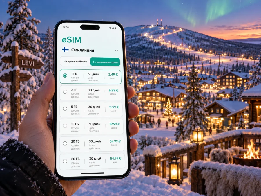 eSIM в Леви — мобильный интернет в Финляндии