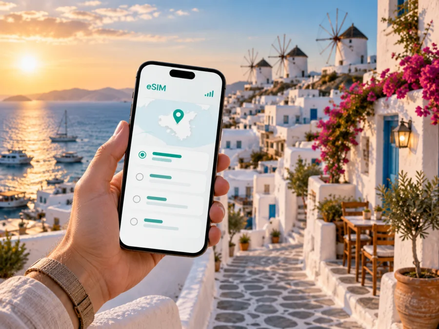 eSIM на Миконосе: мобильный интернет в поездке