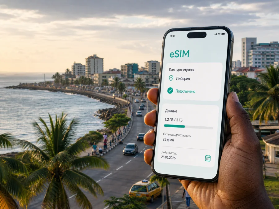 eSIM для Монровии — мобильный интернет в поездке