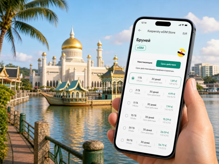 eSIM в Бандар-Сери-Бегаване: интернет в поездке