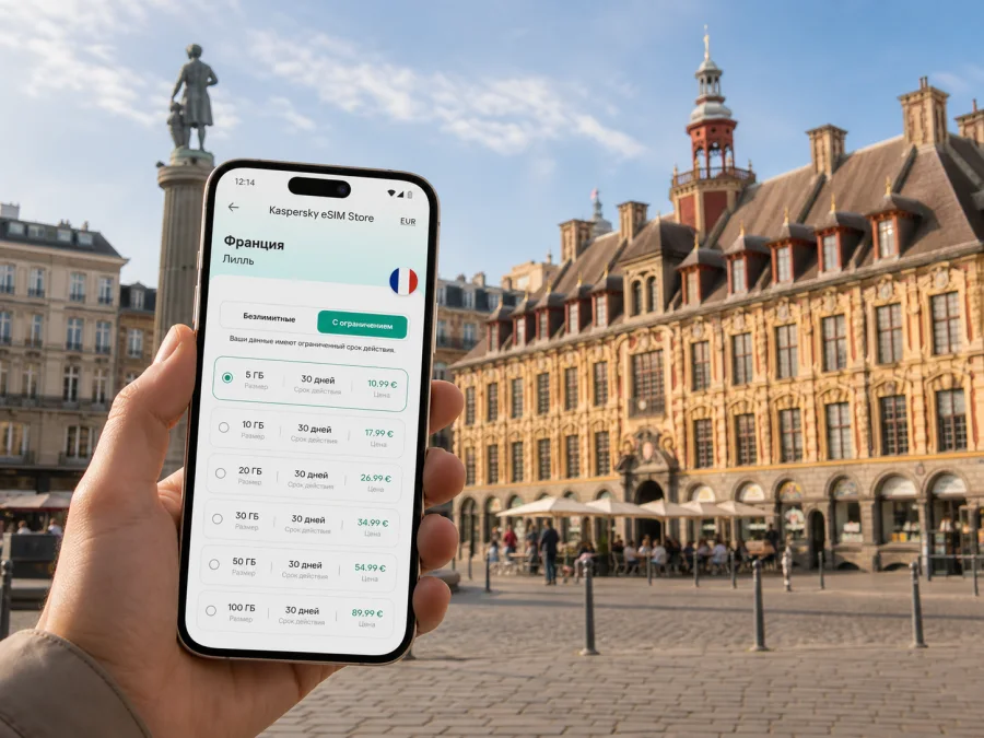 eSIM для Лилля: мобильный интернет в поездке