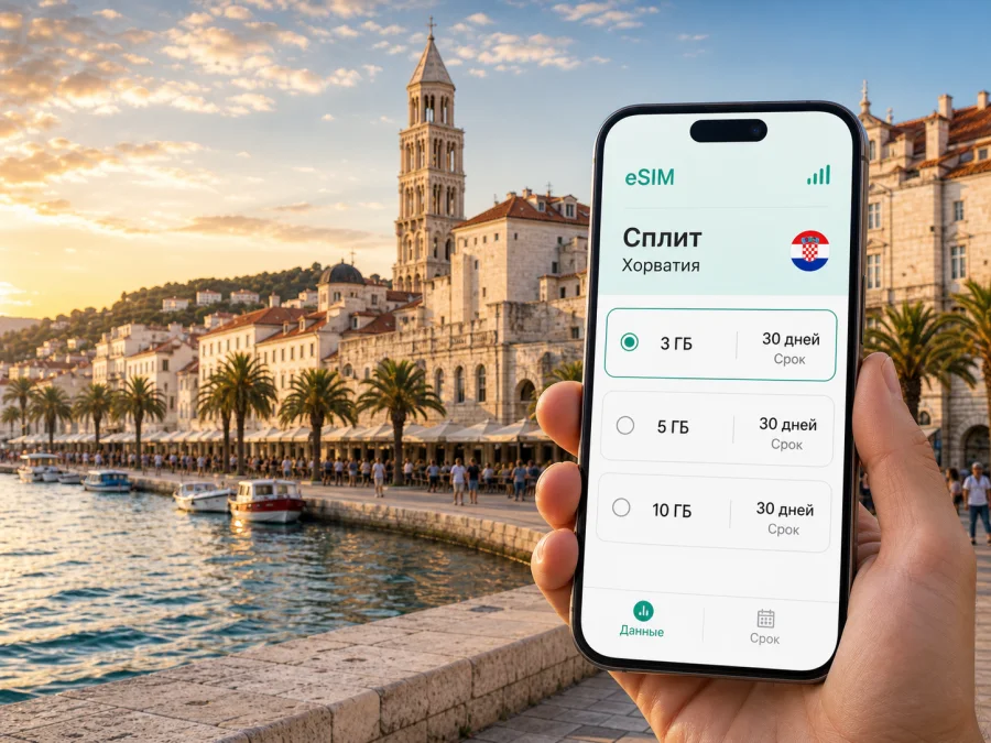 eSIM в Сплите: интернет и связь в поездке