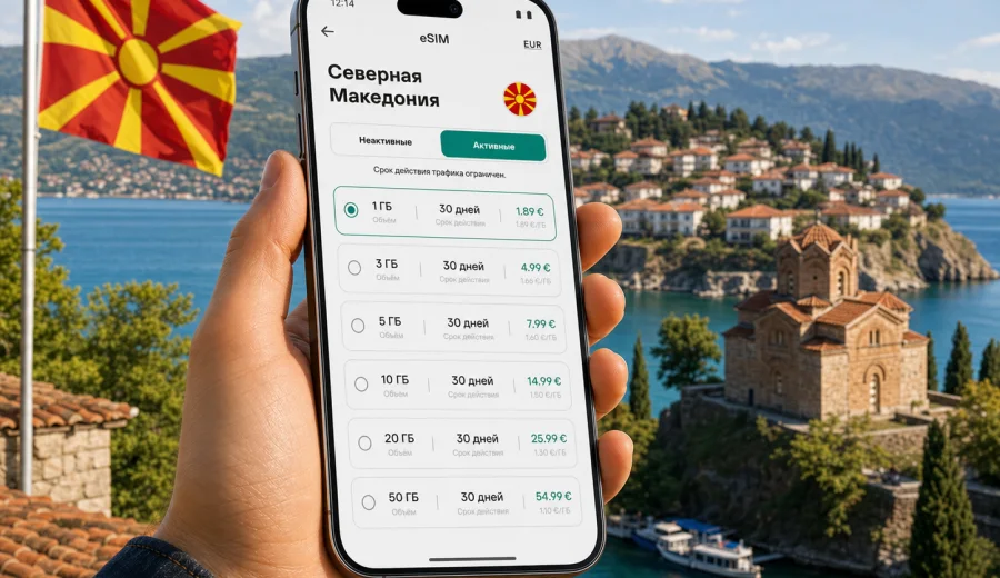 eSIM в Северной Македонии: связь и интернет