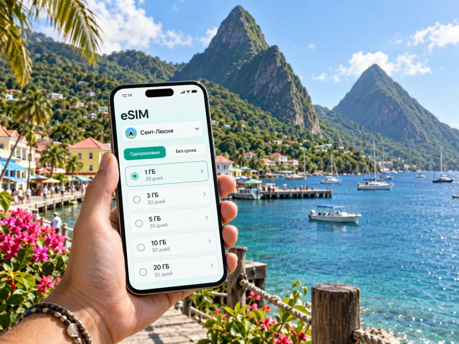 eSIM для Суфриера — интернет в Сент-Люсии