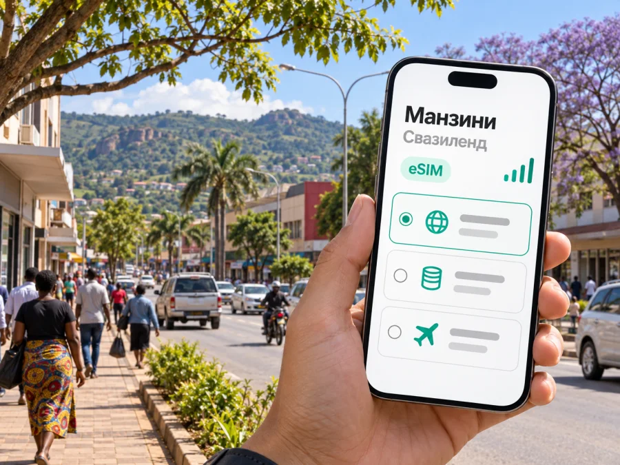 Манзини: eSIM для мобильного интернета в поездке