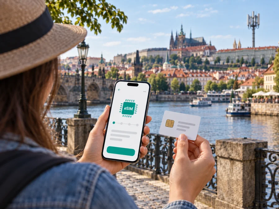 Vodafone eSIM в Чехии: подключение и поездка