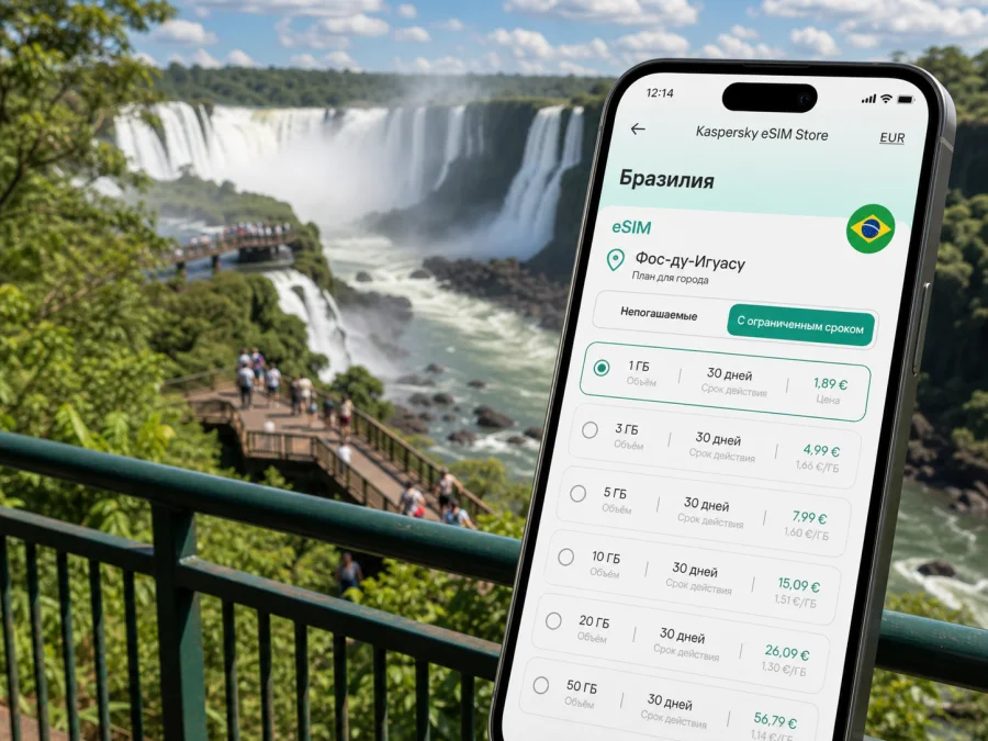 Фос-ду-Игуасу eSIM: интернет в поездке
