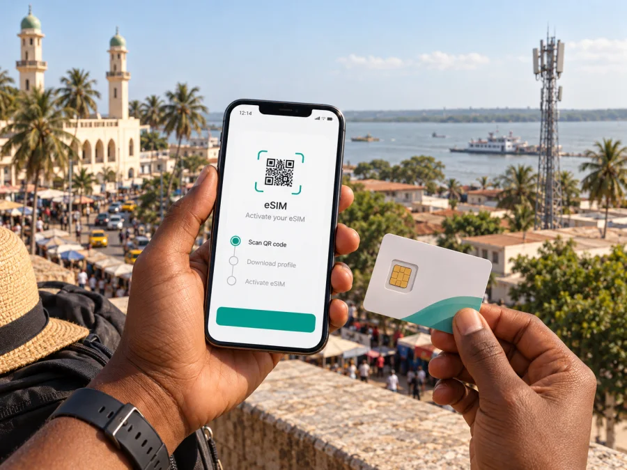 Qcell eSIM в Гамбии: подключение и поездка