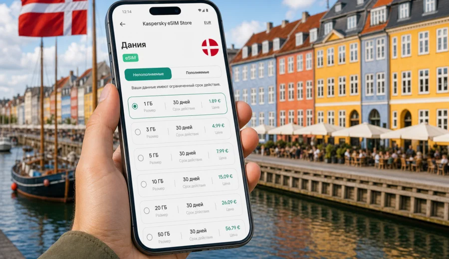 eSIM для Дании: мобильная связь и интернет