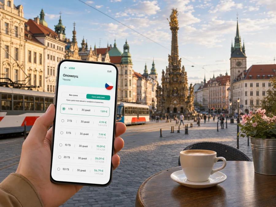 eSIM в Оломоуце: интернет и мобильная связь