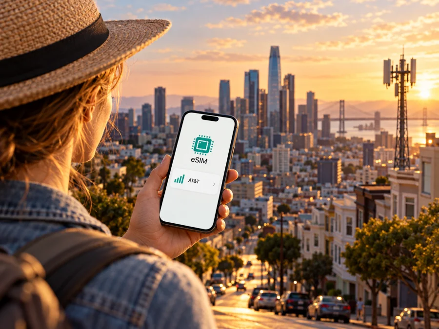 AT&T eSIM в США: подключение в поездке