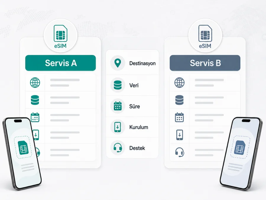 Kaspersky eSIM Store ve Holafly karşılaştırması