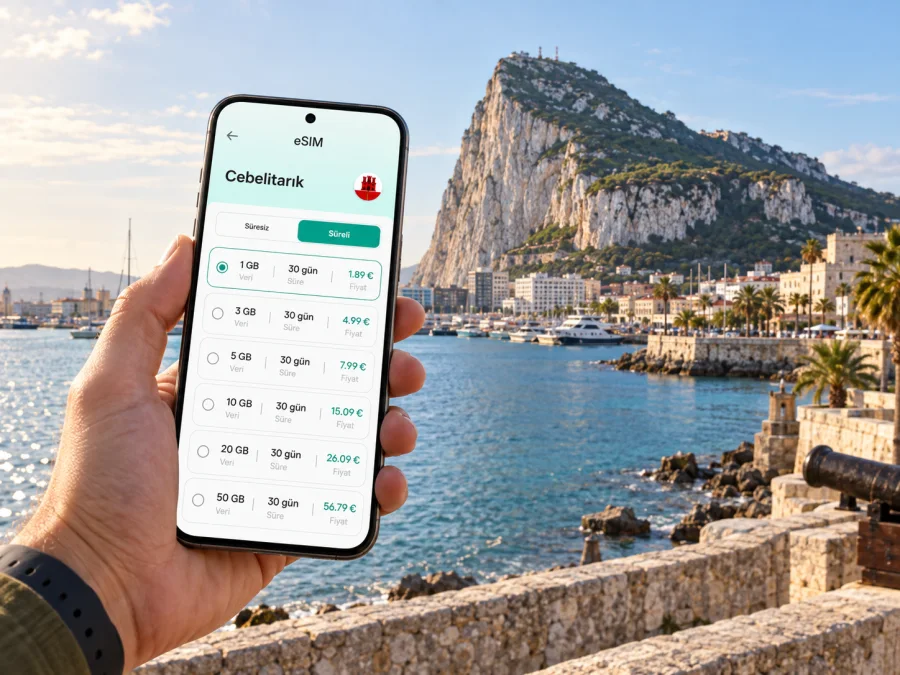 Rosia Körfezi eSIM: Cebelitarık'ta İnternet