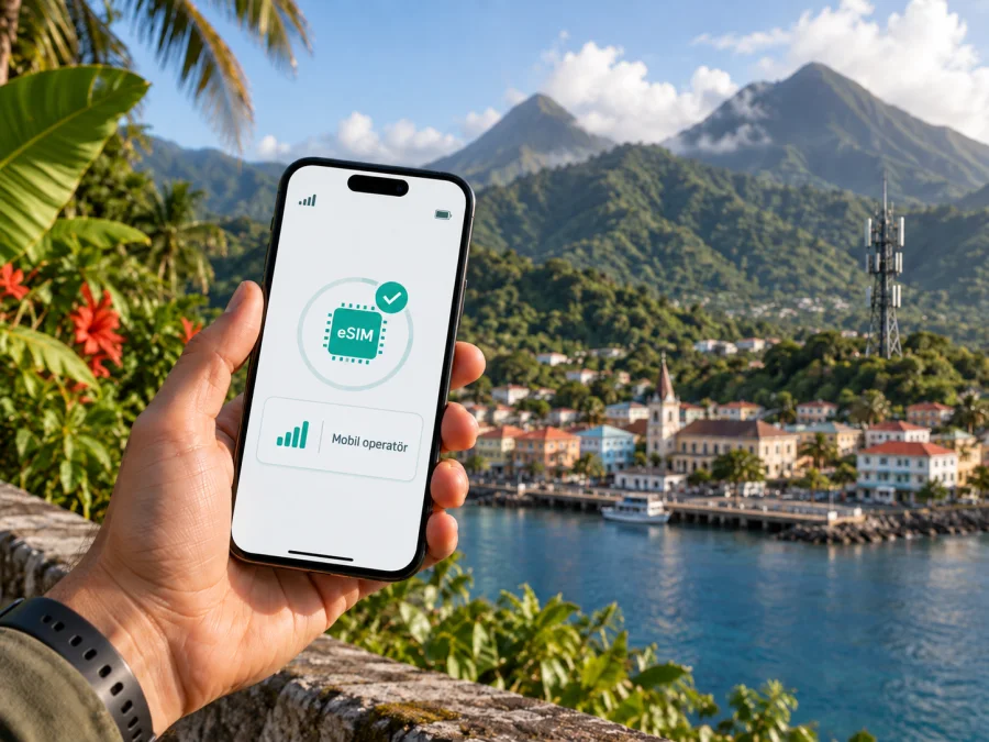 Digicel eSIM Dominika: Seyahat ve bağlantı