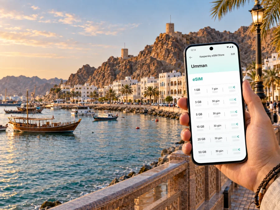 Muscat'ta eSIM ile mobil internet