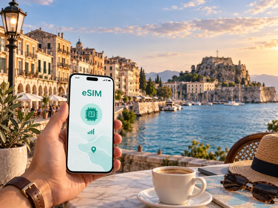 Korfu Kasabası eSIM: Yunanistan’da mobil internet