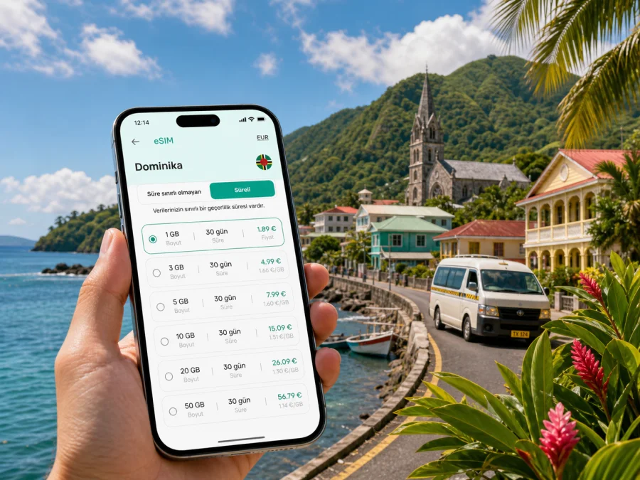 Salisbury eSIM: Dominika'da mobil internet