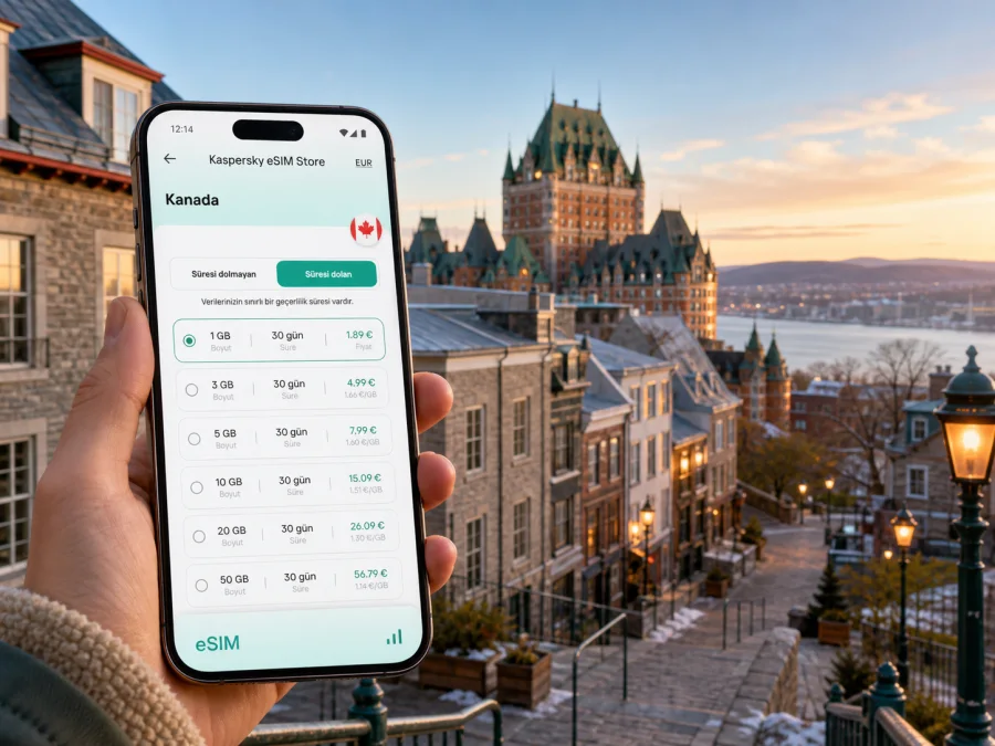Quebec Şehri eSIM: mobil internet rehberi