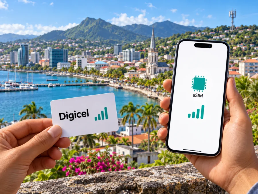 Digicel eSIM Martinik’te: bağlantı ve seyahat