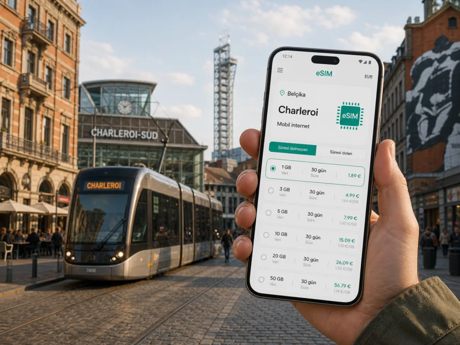 Charleroi eSIM: mobil internet rehberi