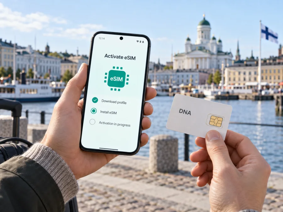 DNA eSIM Finlandiya'da: bağlantı ve seyahat rehberi