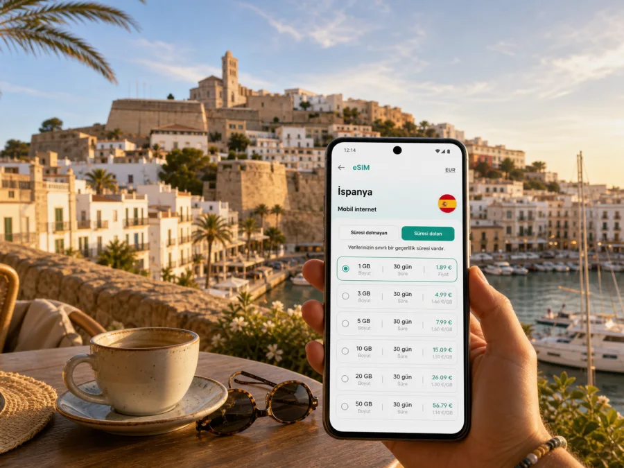 Ibiza Şehri eSIM: internet ve mobil bağlantı