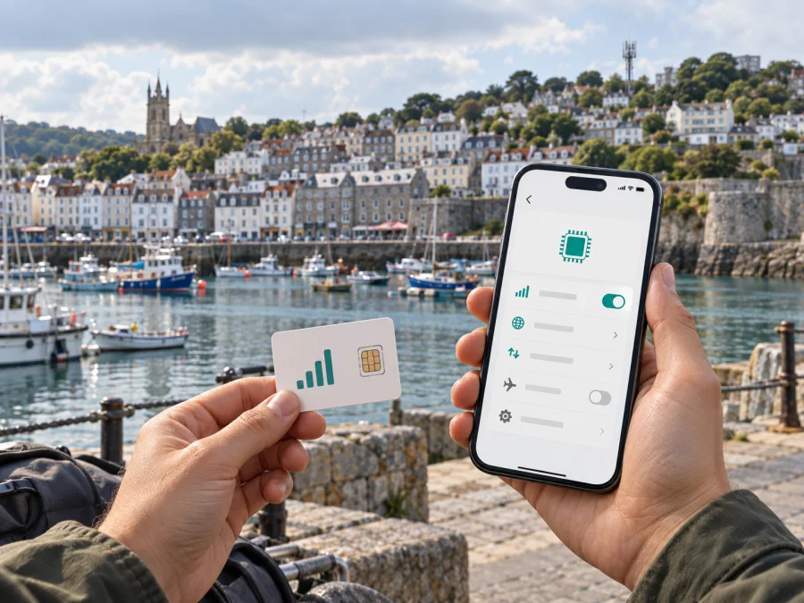 JT eSIM Guernsey'de: bağlantı ve seyahat rehberi