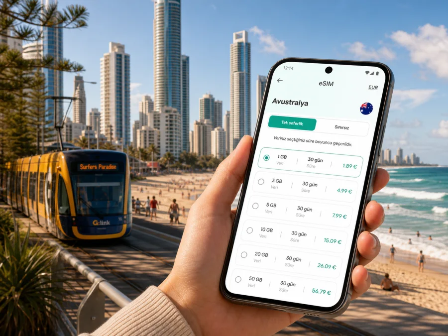 Gold Coast eSIM ve mobil internet rehberi