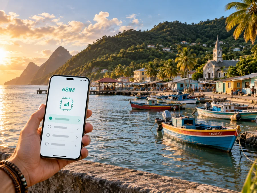 Anse La Raye eSIM: Saint Lucia'da internet