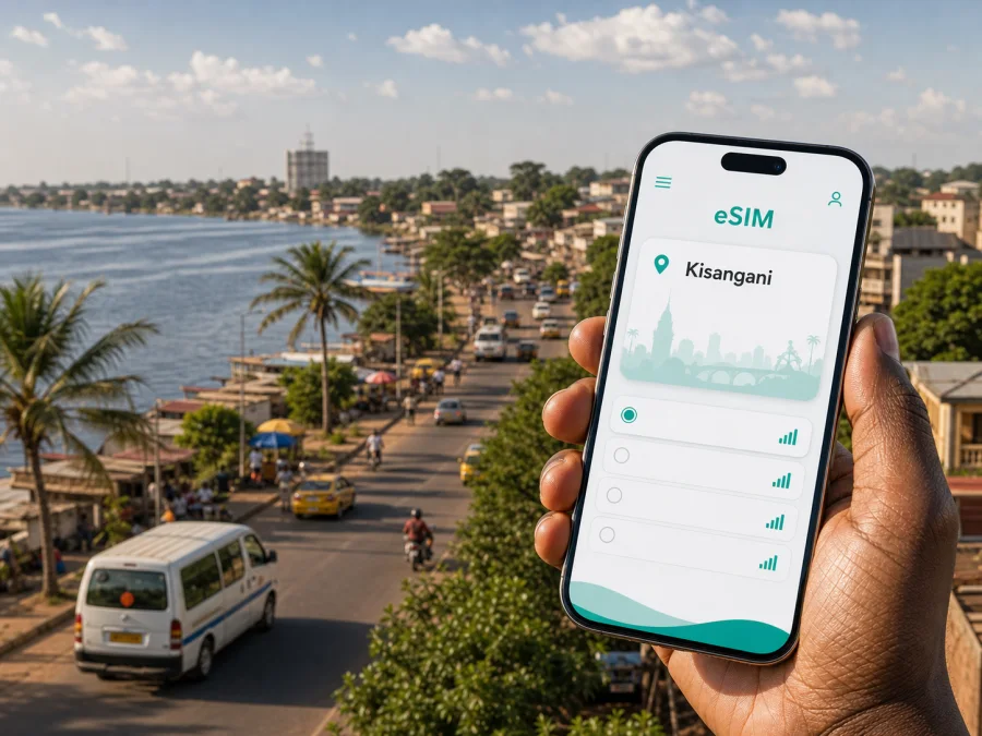 Kisangani eSIM: mobil internet ve bağlantı