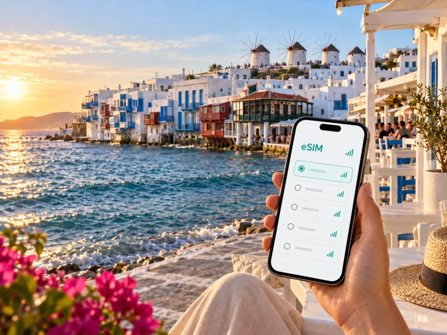 Mykonos Kasabası eSIM: mobil internet rehberi