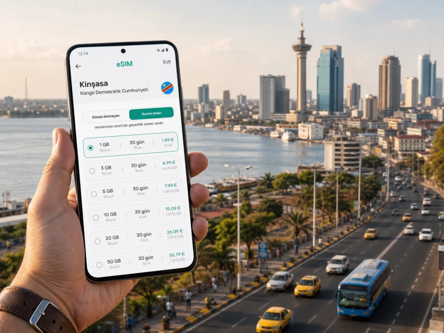 Kinşasa eSIM: mobil bağlantı ve internet