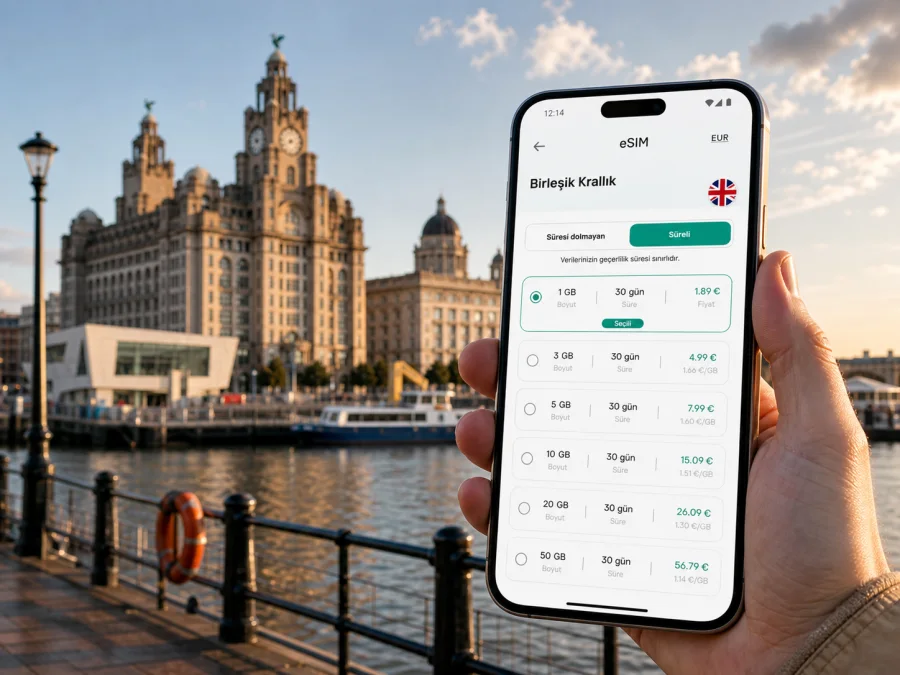 Liverpool eSIM: mobil internet rehberi