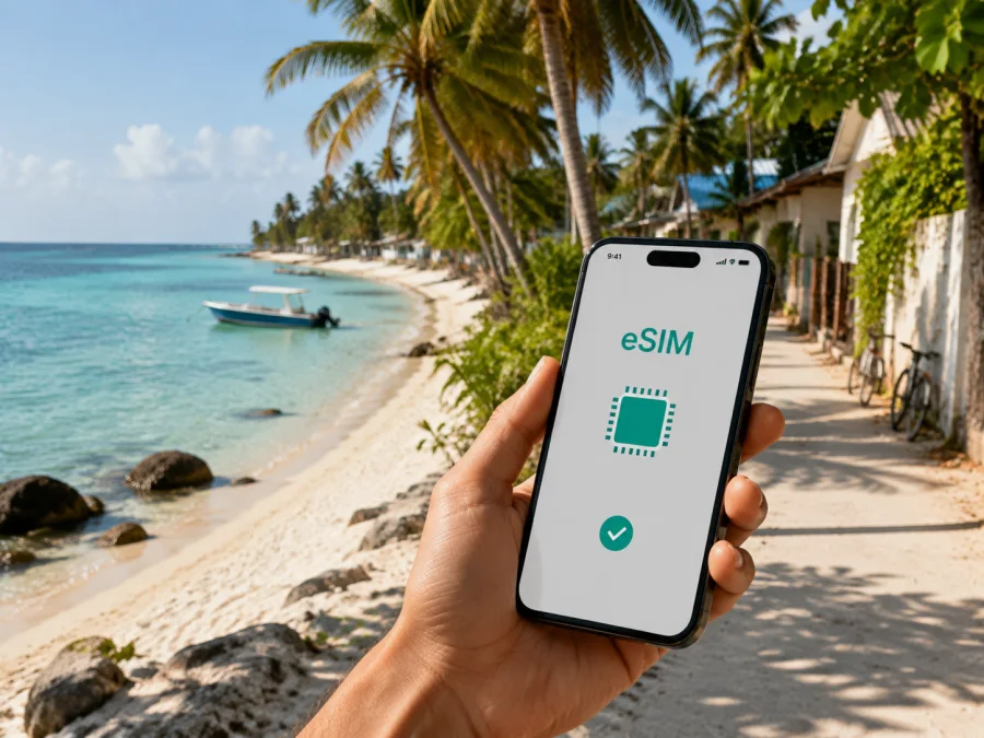 Dhigurah eSIM: Maldivler’de mobil internet