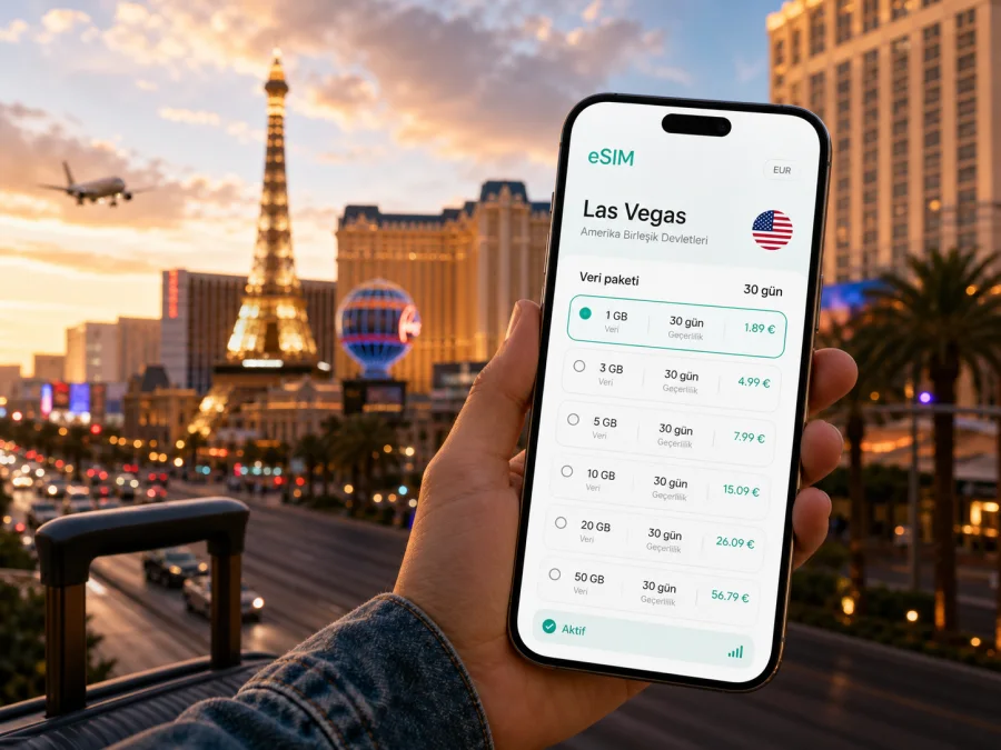 Las Vegas eSIM: mobil internet rehberi