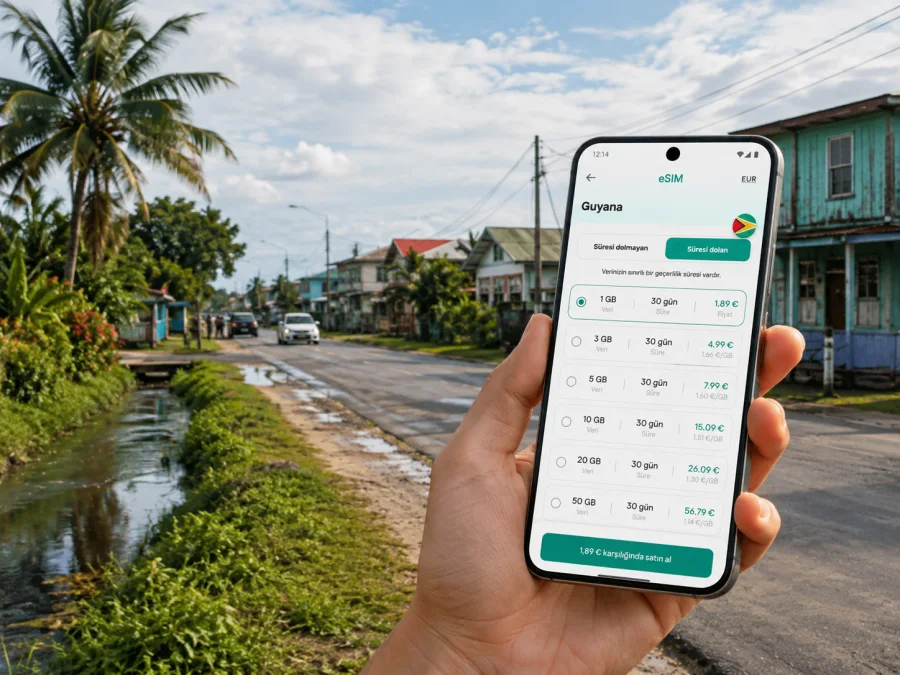 Anna Regina eSIM: Guyana’da mobil internet