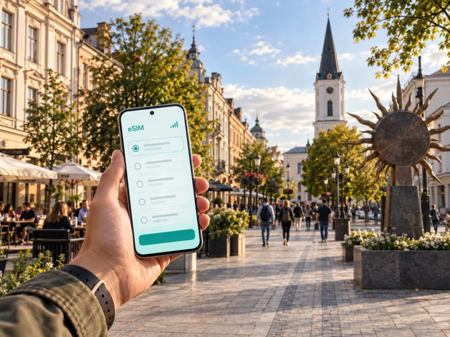 Siauliai eSIM: Litvanya seyahati için internet