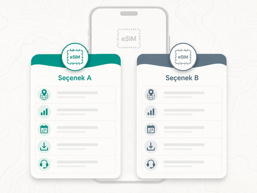 Kaspersky eSIM Store ve Saily karşılaştırması
