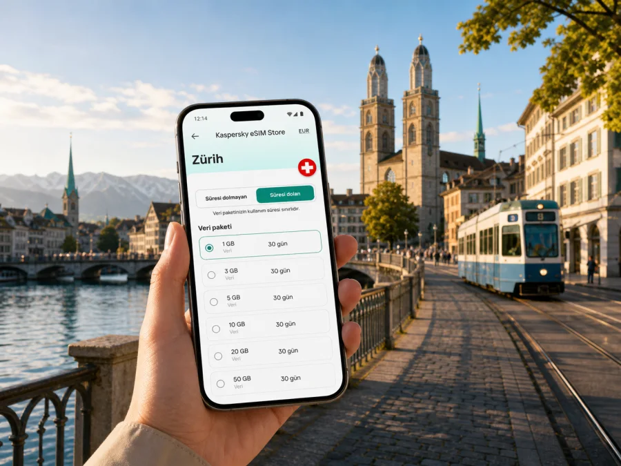 Zürih eSIM: mobil internet ve bağlantı