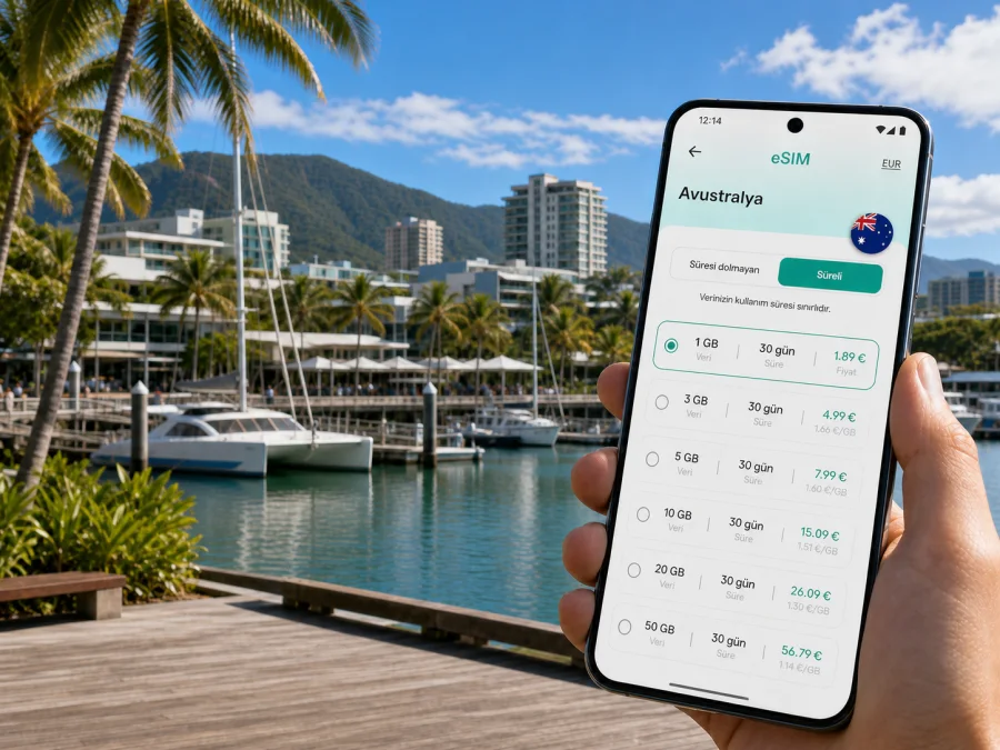 Cairns eSIM: mobil internet ve bağlantı