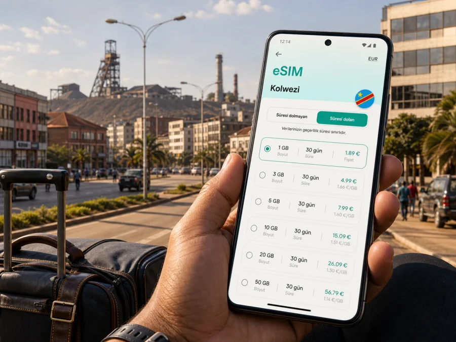 Kolwezi eSIM: mobil internet rehberi