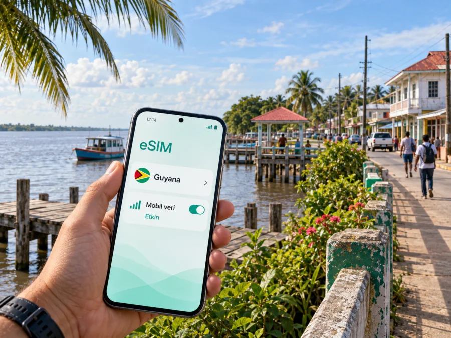Corriverton eSIM: Guyana’da mobil internet rehberi