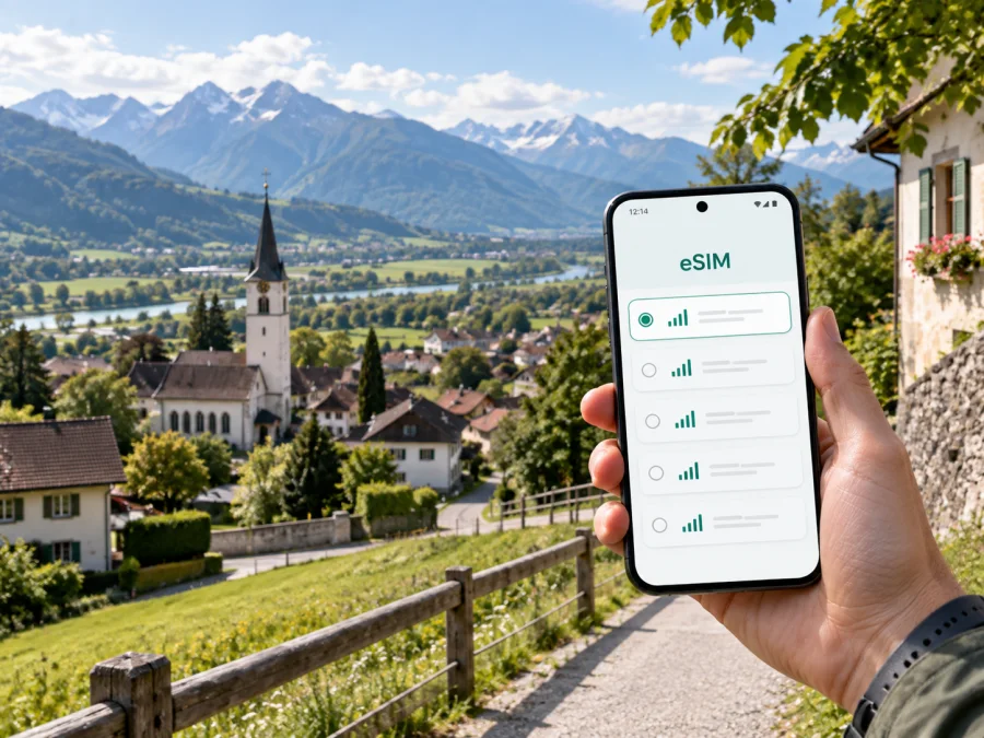 Gamprin eSIM: Lihtenştayn'da mobil internet