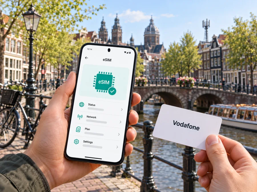 Vodafone eSIM Hollanda'da: ziyaretçi rehberi